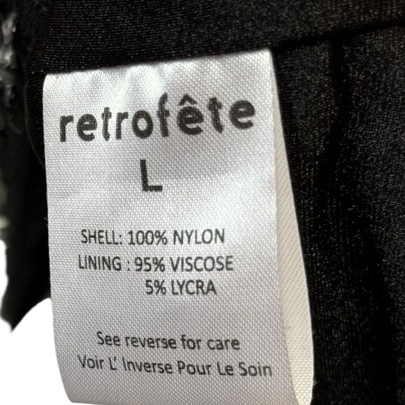 Retrofete NEW Nikki Sequins Long Sleeve Black Cocktail Party Mini Dress Size L - Picture 12 of 12